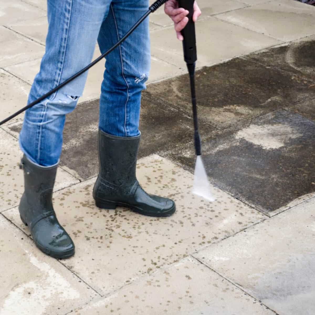 cleaning concrete floor with pressure washing service in palm bay fl