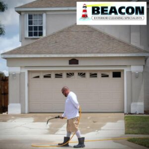 expert pressure washing cleaner in residential driveway in palm bay fl